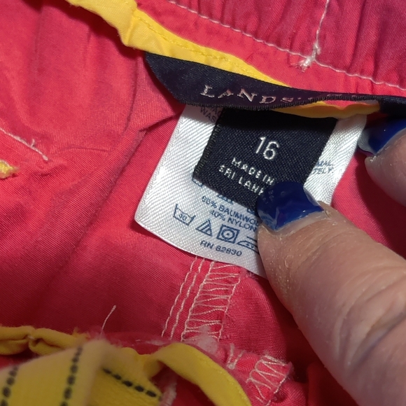 🗺️ Lands' End Girl's Playful Pants Roll up, Side Strap to convert to Capris EUC - Picture 9 of 12